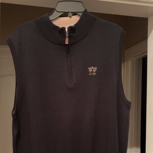 Peter Millar Black Sleeveless Half-Zip Sweater Vest